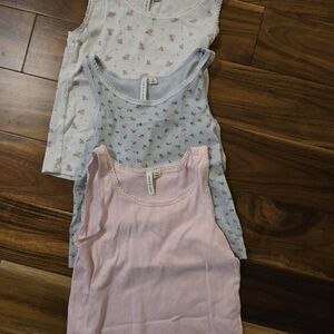 Janie and Jack Floral and Pink Camisoles